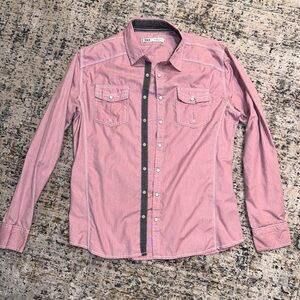 BKE Men's Pink Western Shirt